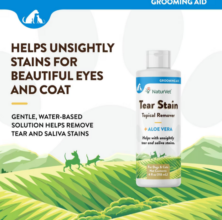 NaturVet Topical Tear Stain Remover for Cats and Dogs