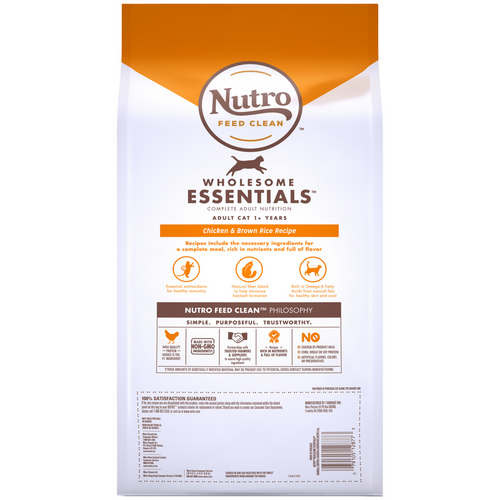 Nutro Wholesome Essentials Hairball Control Adult Chicken and Brown Rice Dry Cat Food