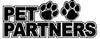 Text reads "Pet Partners" in bold, black font with two paw prints replacing the letter "O" in "Partners." The design suggests a pet-friendly theme.