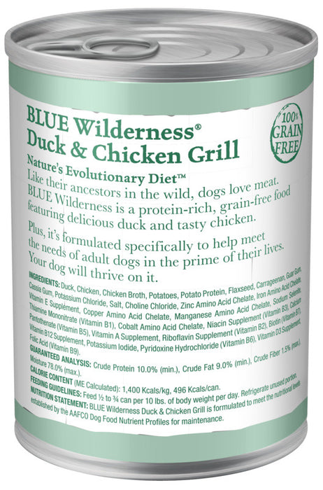 Blue Buffalo Wilderness High-Protein Grain-Free Duck & Chicken Grill Adult Canned Dog Food