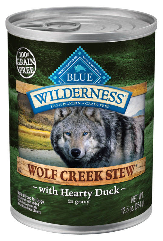 Blue Buffalo Wilderness Wolf Creek Stew Grain-Free Hearty Duck Stew Adult Canned Dog Food