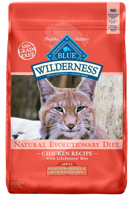 Blue Buffalo Wilderness High-Protein Grain-Free Indoor Adult Hairball & Weight Control Chicken Recipe Dry Cat Food