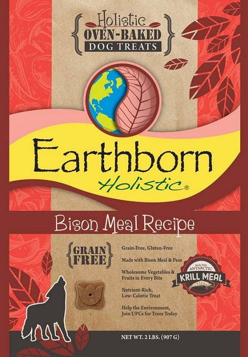 Earthborn Holistic Grain Free Oven Baked Biscuits Bison Meal Recipe Dog Treats