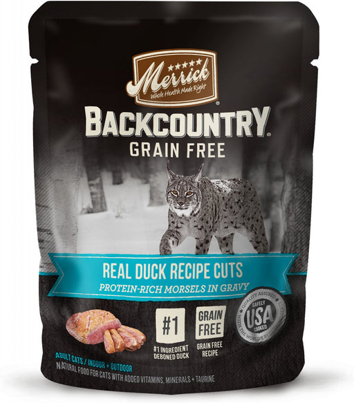 Merrick Backcountry Grain Free Real Duck Cuts Recipe Cat Food Pouch