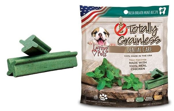 Loving Pets Totally Grainless Grain Free Fresh Breath Mint Recipe Dental Care Dog Treats