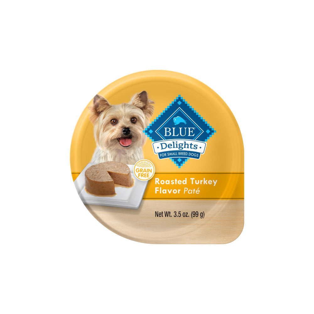 Blue Buffalo Blue Delights for Small Breed Dogs Roasted Turkey Flavor Pate Wet Food