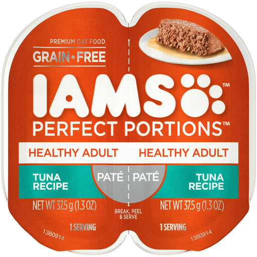 Iams Perfect Portions Healthy Adult Tuna Pate Wet Cat Food Tray