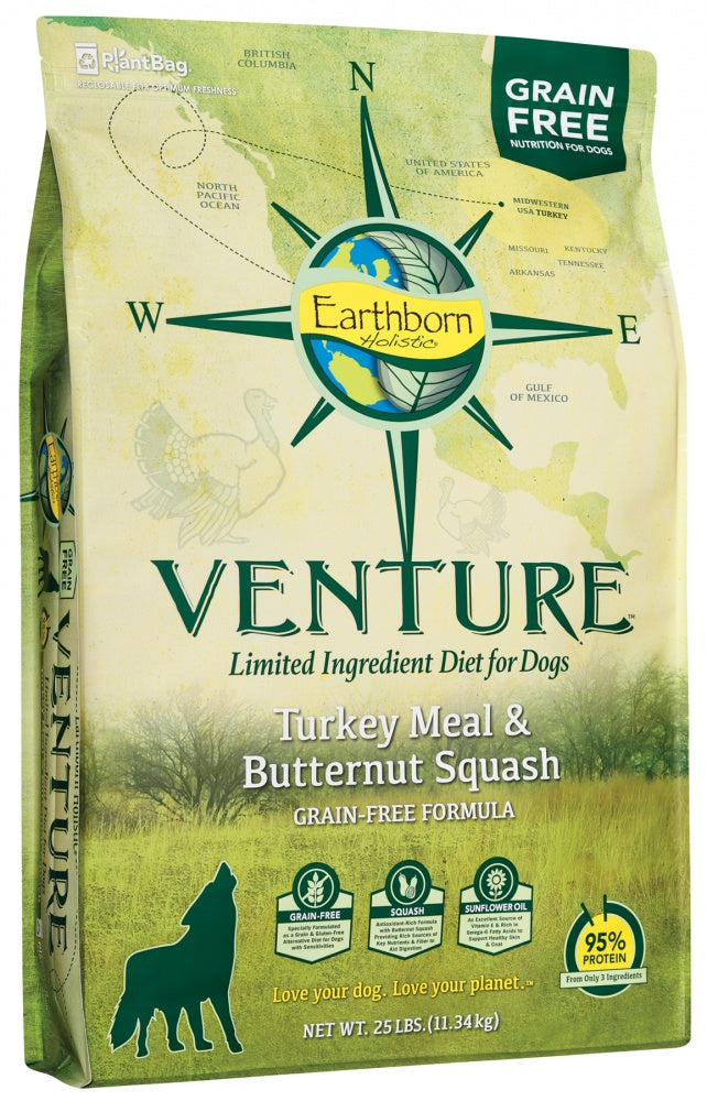 Earthborn Holistic Venture Limited Ingredient Grain Free Turkey Meal and Pumpkin Dry Dog Food