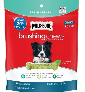 Milk-Bone Fresh Breath Daily Dental Brushing Chews for Small & Medium Dogs