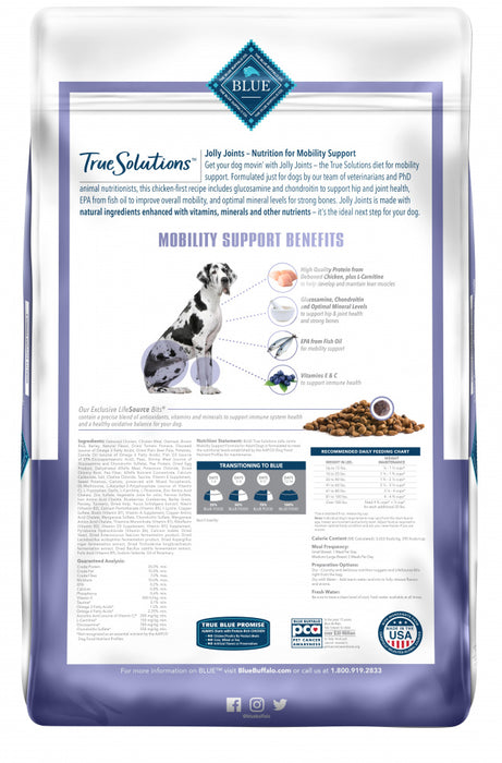 Blue Buffalo True Solutions Jolly Joints Mobility Support Formula Chicken Recipe Adult Dry Dog Food