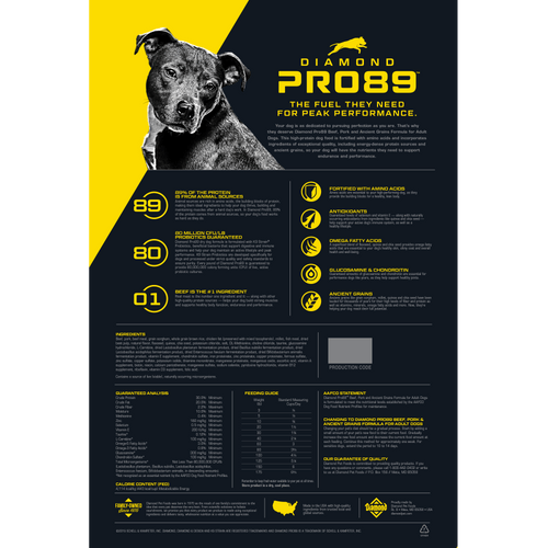 Diamond PRO 89 Beef, Pork and Ancient Grains Formula For Dogs
